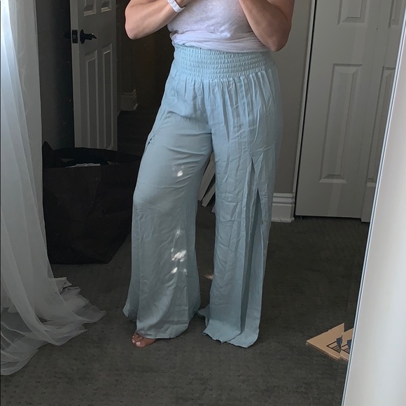 Rewash Smocked Wide Leg Palazzo Pants 